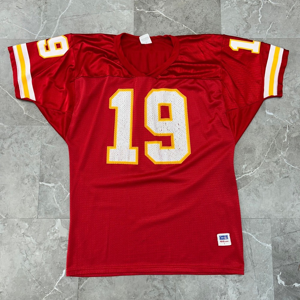 Vintage Kansas City Chiefs Football Jersey Mens Large Joe Montana Wilson NFL
